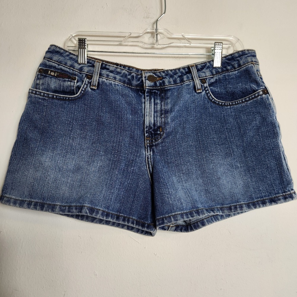 LEI Y2K Denim Shorts Size 13 Blue Cotton 2000s Vintage Grunge Skater L.E.I.
